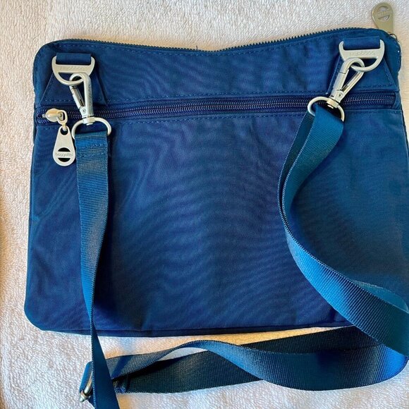 Baggallini Rio Crossbody Travel Bag, Blue Silver Detail - Picture 3 of 16